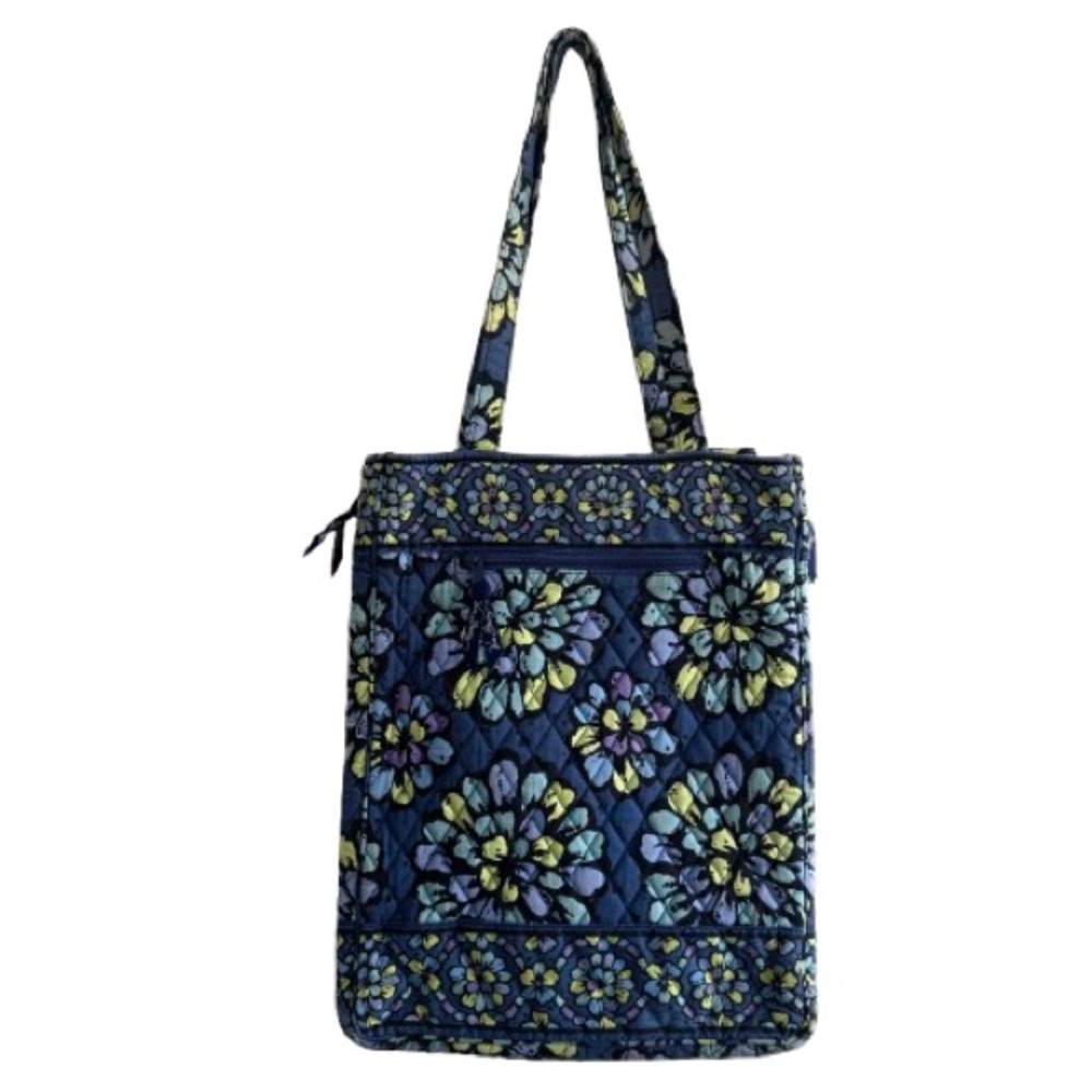Vera Bradley Indigo Pop Checkpoint Friendly Laptop Tote Bag Blue Floral Fall